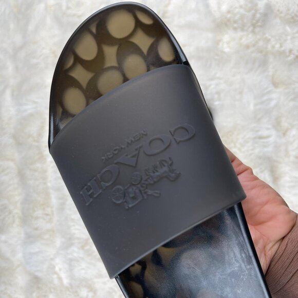 Coach | Clear Rubber Pool Slides | Black - Picture 2 of 7